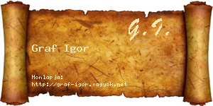 Graf Igor névjegykártya
